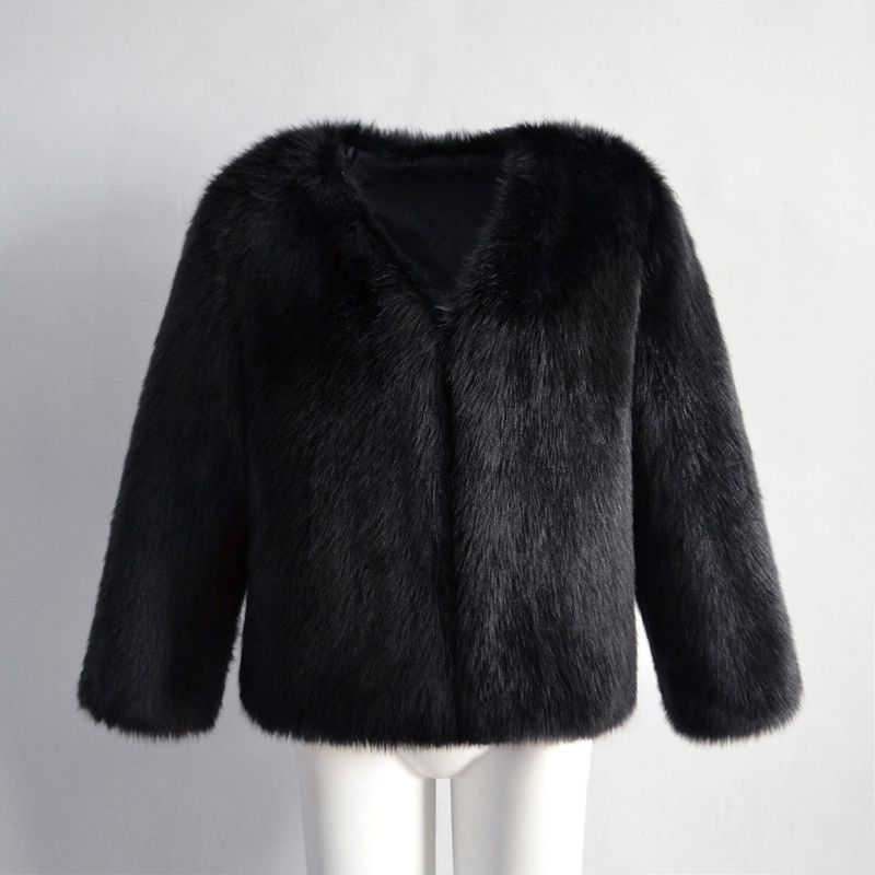 Abbigliamento donna moda pelliccia di volpe cappotto pelliccia cappotto corto stile_voghion.com