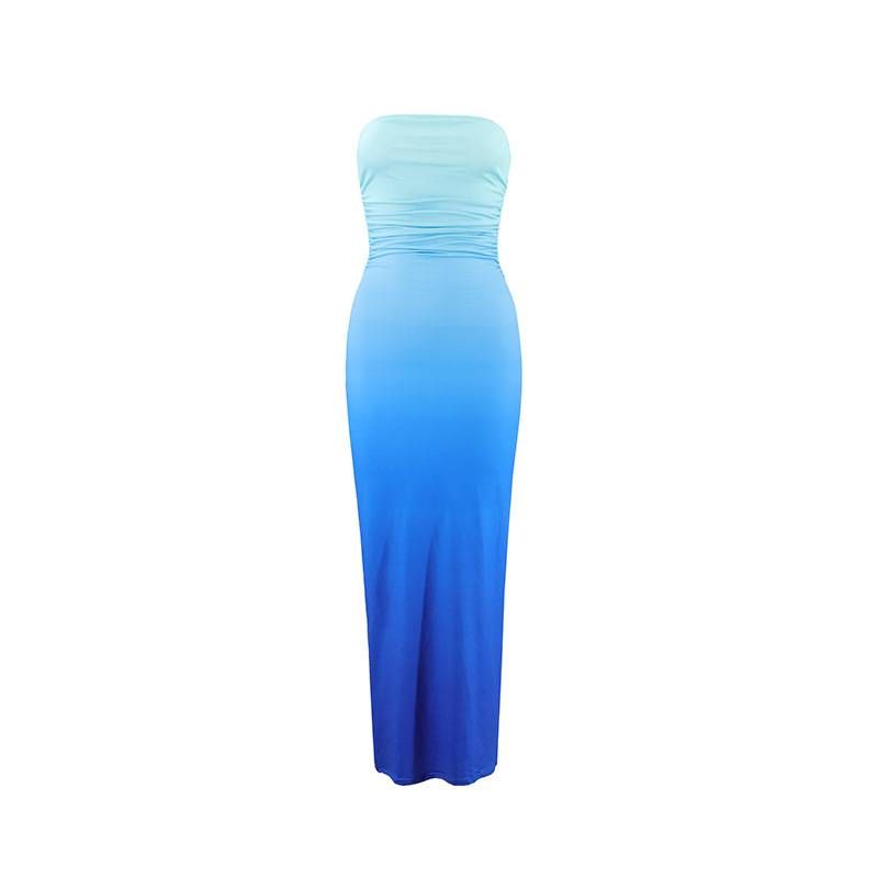 Abbigliamento da donna, abito aderente da donna - Abito estivo con top a tubino sfumato, vestibilità attillata, doppio strato, sexy, da discoteca_voghion.com