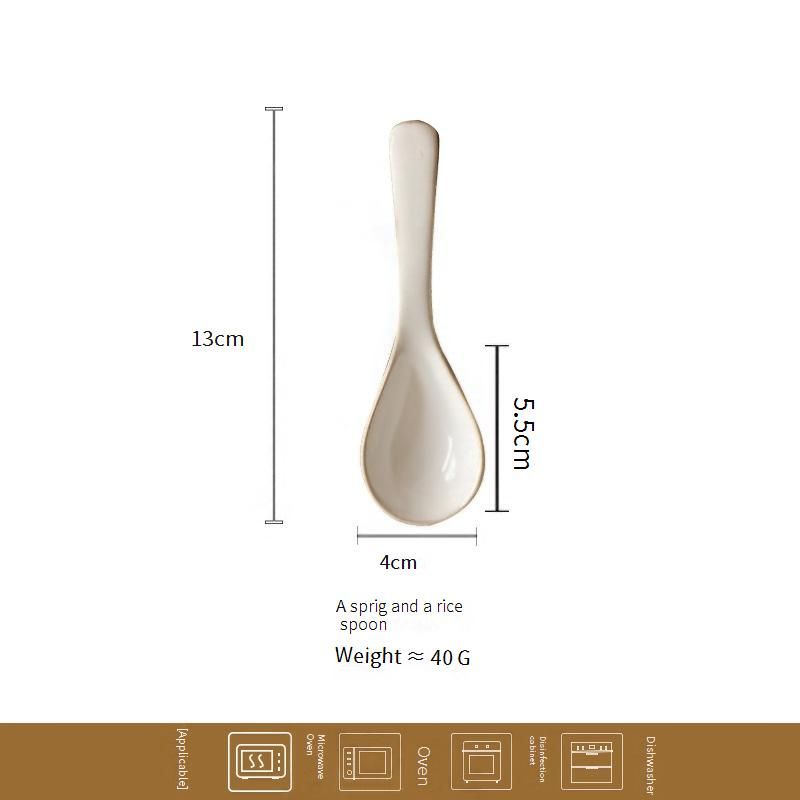 French Retro Style Rice Spoon Porridge Spoon Ceramic Soup Spoon Spoon Soup Spoon Kiln Changed Glaze Porridge Spoon Porridge Spoon Spoon_voghion.com
