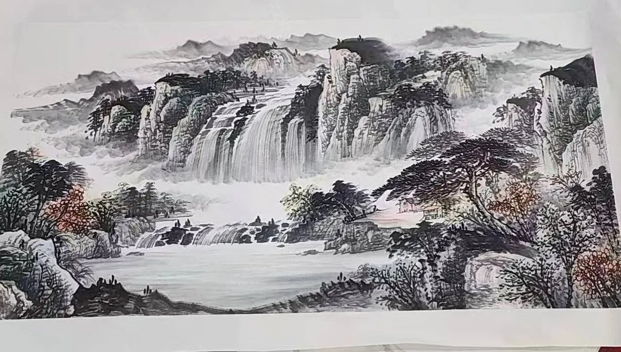 Hand-painted Four-foot Ink-wash Landscape Painting Unframed, Expressing The Heart's Unspoken Sentiments A Time-honoured Feng Shui Painting_voghion.com