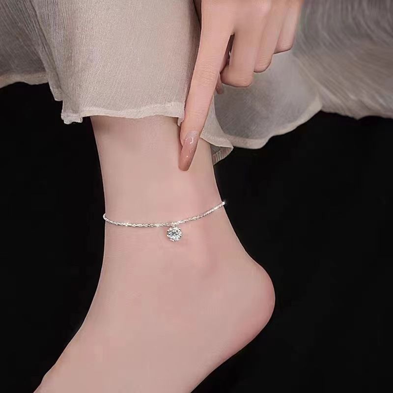 Sparkling Star Sky Anklet For Women, Light Luxu Versatile Niche Design, High-end Exquisite Zircon Pendant Foot_voghion.com