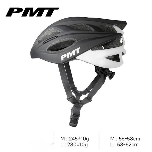 Casque de vélo PMT pour hommes et femmes, une pièce, pour la sécurité sur route et le VTT, M12, noir et blanc, code M_voghion.com