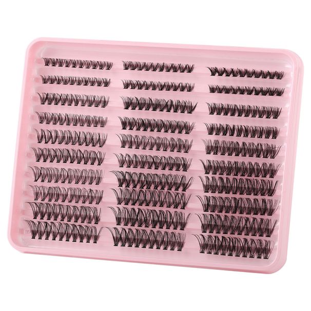 False Eyelashes False Eyelashes Extended Suit Hair 300 Cluster Single Cluster 8-16mm Length Mixed Eyelashes_voghion.com