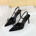 312-1 Scarpe con tacco alto a spillo in stile europeo e americano, eleganti, comode, di alta qualità, senza schienale, da donna, singole_voghion.com