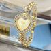 New Style Diamond-Encrusted Four-Leaf Clover Heart Dial Colorful Bracelet Heart-Shaped Women's Fashion Watch_voghion.com