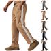 Herrenbekleidung Frühling und Sommer Einfach Gestreift Lässig Lose Khaki Cord Double Line Sporthose_voghion.com