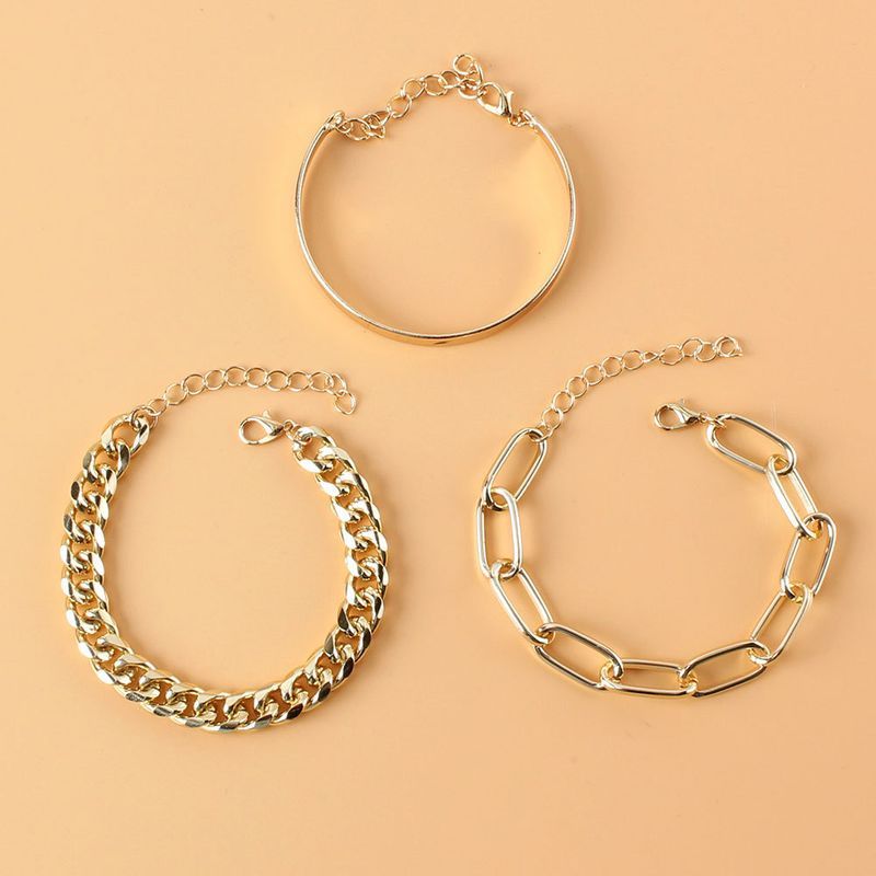 Simple Generous Chain Fashion Ins Trend Alloy Mix And Match Bracelet_voghion.com