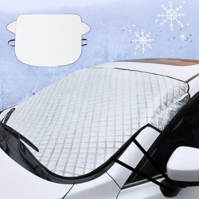 new car snow shield antifreeze outdoor cover cross border front windshield protective cover winter thickened snow shield_voghion.com