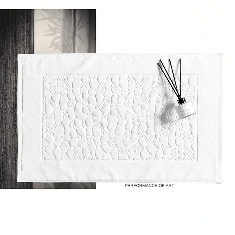 Lüks Otel ve SPA Banyo Paspası - 350 g Jakarlı İşlemeli, Ekstra Kalın ve Süper Emici (80x50 cm) Kaymaz Banyo Zemin Paspası_voghion.com