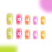 Short Early Spring Bright Face Square Armor Contrast Color Wear Nail Art White Flower Fresh Simple Fashion European and American Foreign Trade 24 Piec_voghion.com
