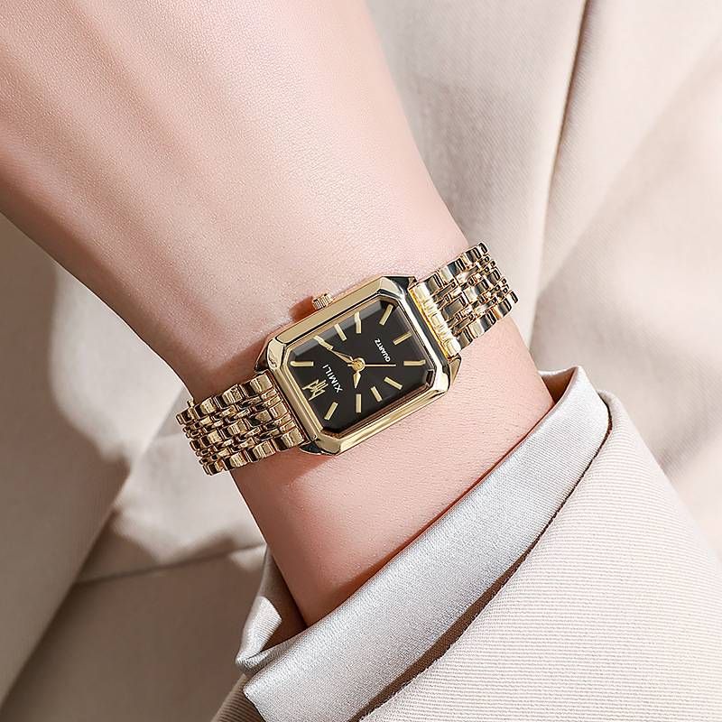 Montre à quartz tendance pour femme, cadran rectangulaire, style décontracté_voghion.com