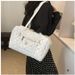 Stylish Oversized Tote Bag – Versatile Underarm Shoulder Bag For Women (White, Spacious Zip-Top, Soft PU Leather, Dual Straps)_voghion.com