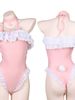 Bunny "Ruffles Halterneck Sukumizu Swimsuit Female Pure Desire Jumpsuit Strap Pamas Sexy Intimates_voghion.com