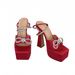 Sisters Short Heel T Stage Show Shoes Women's, Super High Heel, Waterproof Platform, Rhinestone 2025 Summer New Fashion Exquisite Comfortable_voghion.com