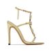 Sandalias de tacón alto con punta abierta y diamantes de agua dorados de Jiang Yiwan (2025) para mujer_voghion.com