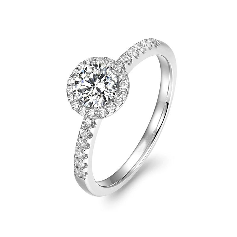 Mosang Stone Diamond Women's Fashion Minimalist 50 Cent Pure Silver Proposal Valentine's Day 520 Gift for Girlfriend_voghion.com