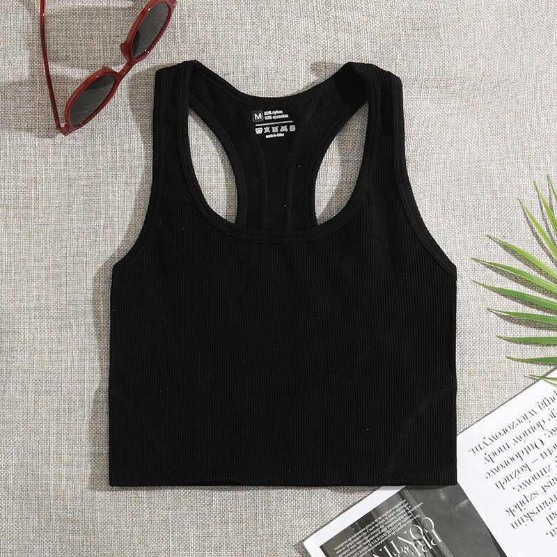 Navojno veliko okroglo vratno enoslojno brezšivno spodnje perilo seksi vroče dekle ženska majica brez rokavov majhen jopič v pasu, zračno_voghion.com