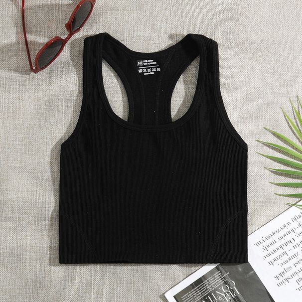 Navojno veliko okroglo vratno enoslojno brezšivno spodnje perilo seksi vroče dekle ženska majica brez rokavov majhen jopič v pasu, zračno_voghion.com