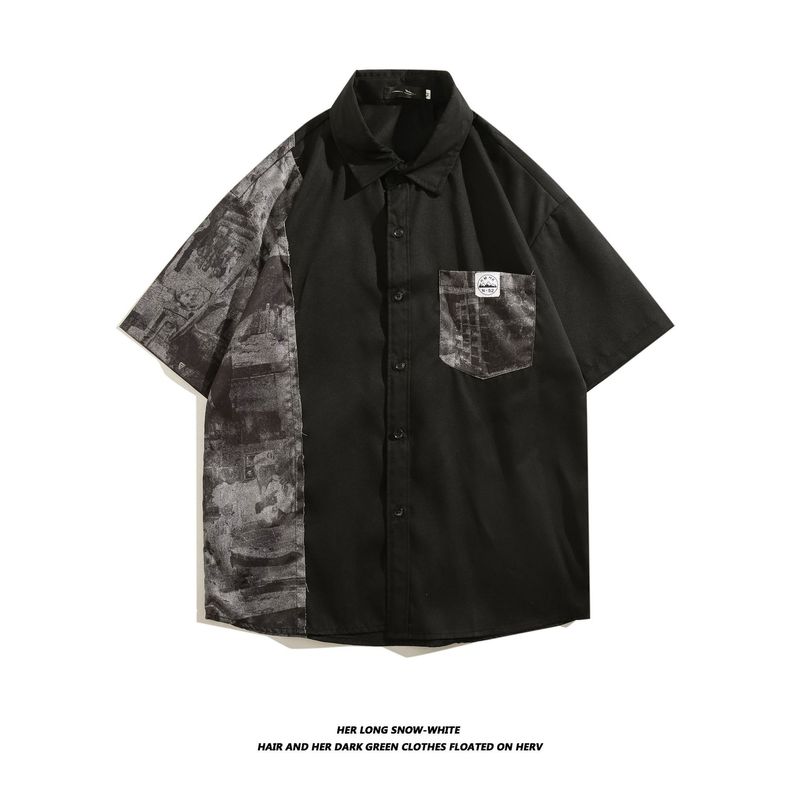 Men's Style Vintage Camouflage Workwear Loose Casual Shirt_voghion.com