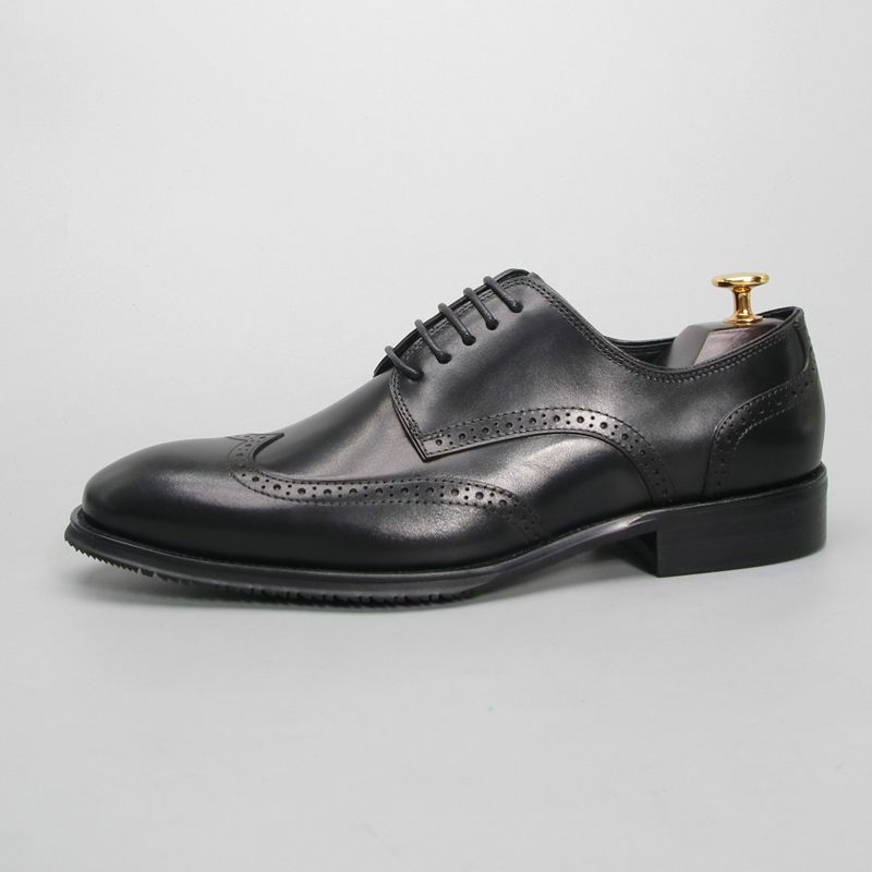 Men's Block GOOD YEAR Leather Shoes_voghion.com