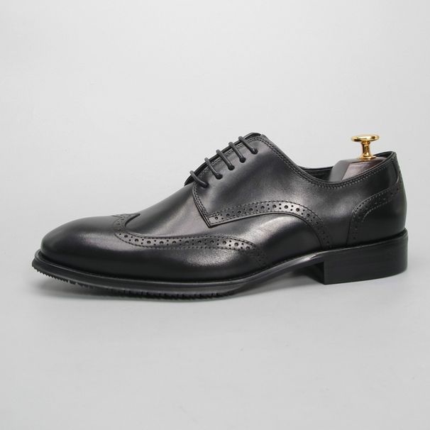Men's Block GOOD YEAR Leather Shoes_voghion.com
