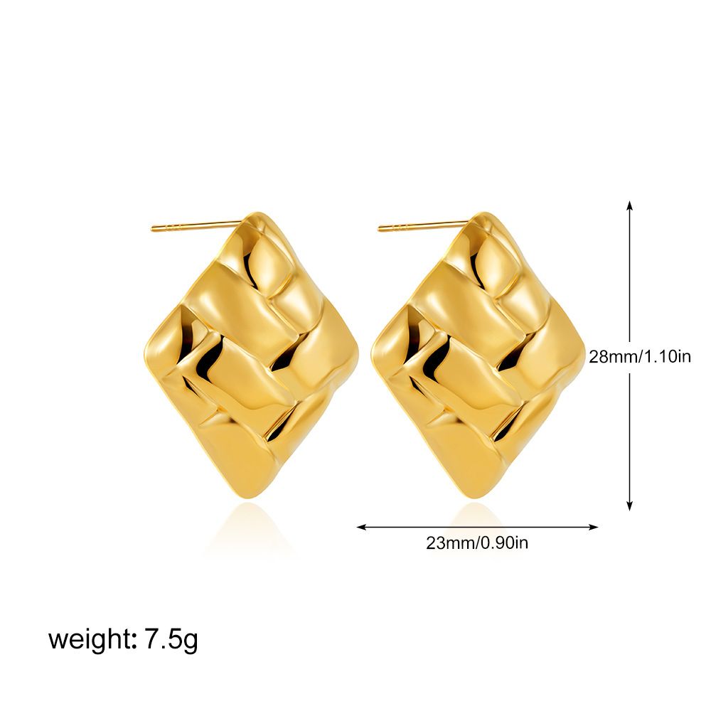 Set di gioielli da donna, moda, semplice atmosfera, orecchini geometrici in acciaio inossidabile, orecchini retrò a goccia d'acqua intrecciati con filo_voghion.com