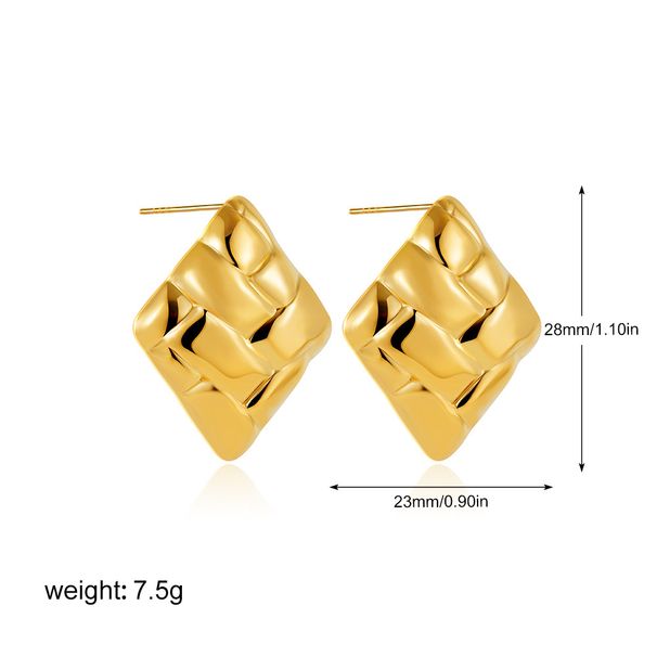 Set di gioielli da donna, moda, semplice atmosfera, orecchini geometrici in acciaio inossidabile, orecchini retrò a goccia d'acqua intrecciati con filo_voghion.com