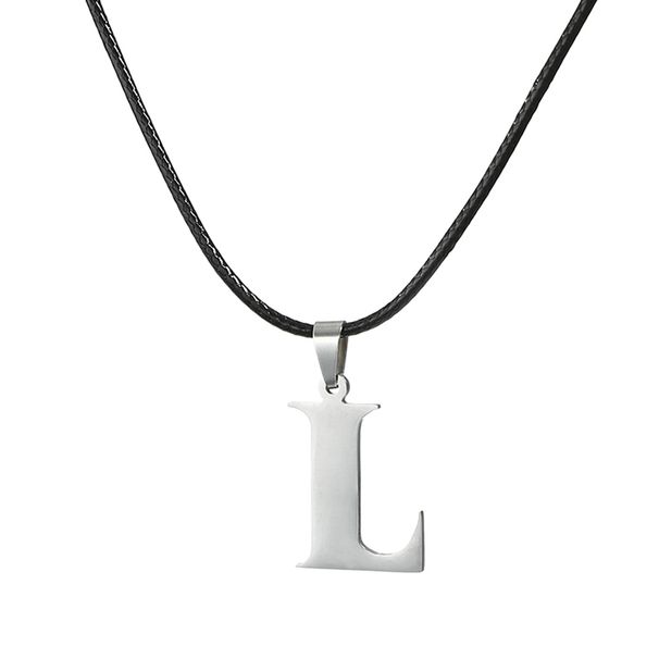 Nuova collana in acciaio inossidabile con iniziale dell'alfabeto dalla A alla Z, collana con 26 lettere inglesi per uomo e donna, gioielli personalizzabili e regali_voghion.com