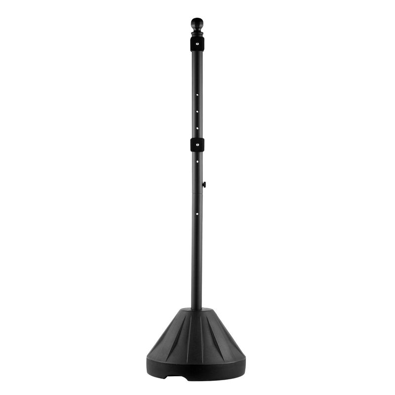 VEVOR Portable Sign Post, 5 Ft Cast Iron Sign Post Holder With Hard Plastic Base & Wheels, Movable Parking Sign Stand For No Parking Street Signs, Handicap Parking Sign, With Base, Bolts Nuts, Black_voghion.com
