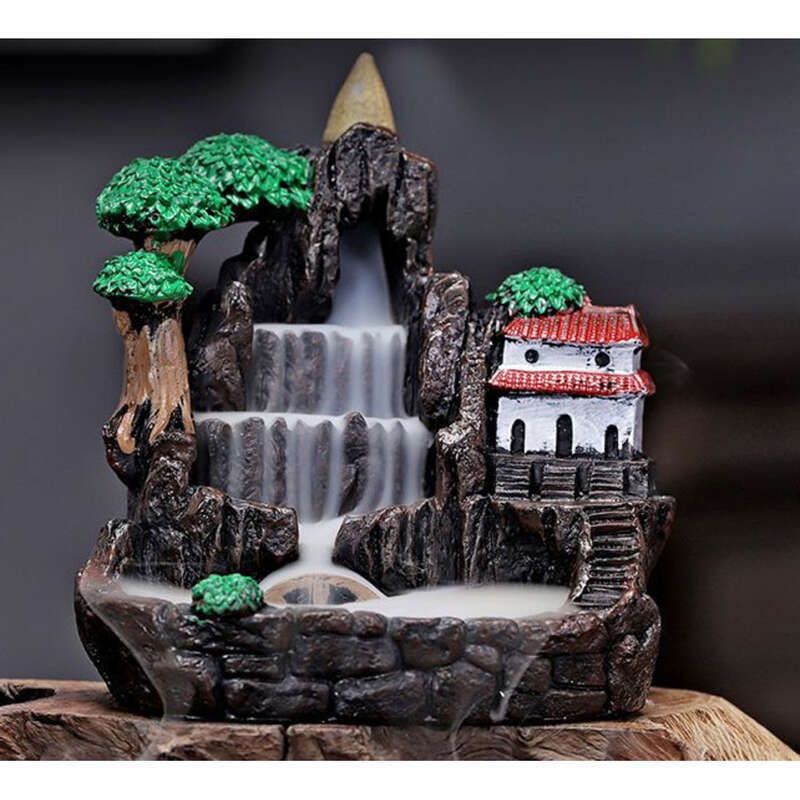 Rückfluss-Räuchergefäß aus kreativem Sandelholz für Zuhause, Aromatherapie, Hochgebirgs-Räuchergefäß mit fließendem Wasser_voghion.com