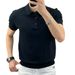 Men's Clothing New Summer Personality Solid Color Simple Sweater Half Sleeve_voghion.com