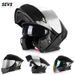 3C-Certified Modular Motorcycle Helmet With Dual Visor – Flip-Up Full Face & 3/4 Open Face Helmet For Men & Women_voghion.com