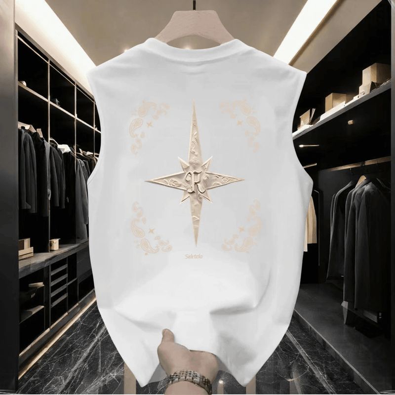Îmbrăcăminte bărbătească Vară Îmbrăcăminte exterioară largi Tricou fără mâneci Băieți Casual Vestă cu umeri lați Top_voghion.com