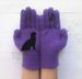 Women's Knitted Autumn Winter Fingerless Warm Fun Cute Dog Bone Print Gloves_voghion.com
