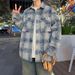 Youth Spring And Autumn New Denim For Men 2025 Trendy Handsome Checkered Shirt Jacket Casual Top_voghion.com