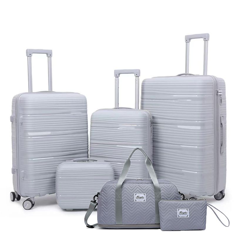 Maleta de PP de 13, 20, 24 y 28 pulgadas, a prueba de explosiones, con cremallera, universal, con ruedas, bolsa de viaje, neceser._voghion.com