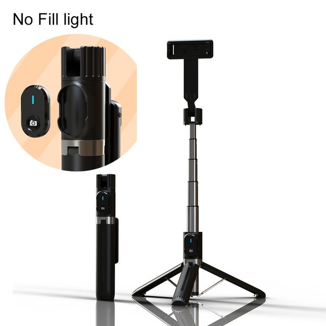 Supporto per telefono pieghevole con treppiede per selfie Bluetooth wireless con luce di riempimento, telecomando per riprese con smartphone iOS Android_voghion.com