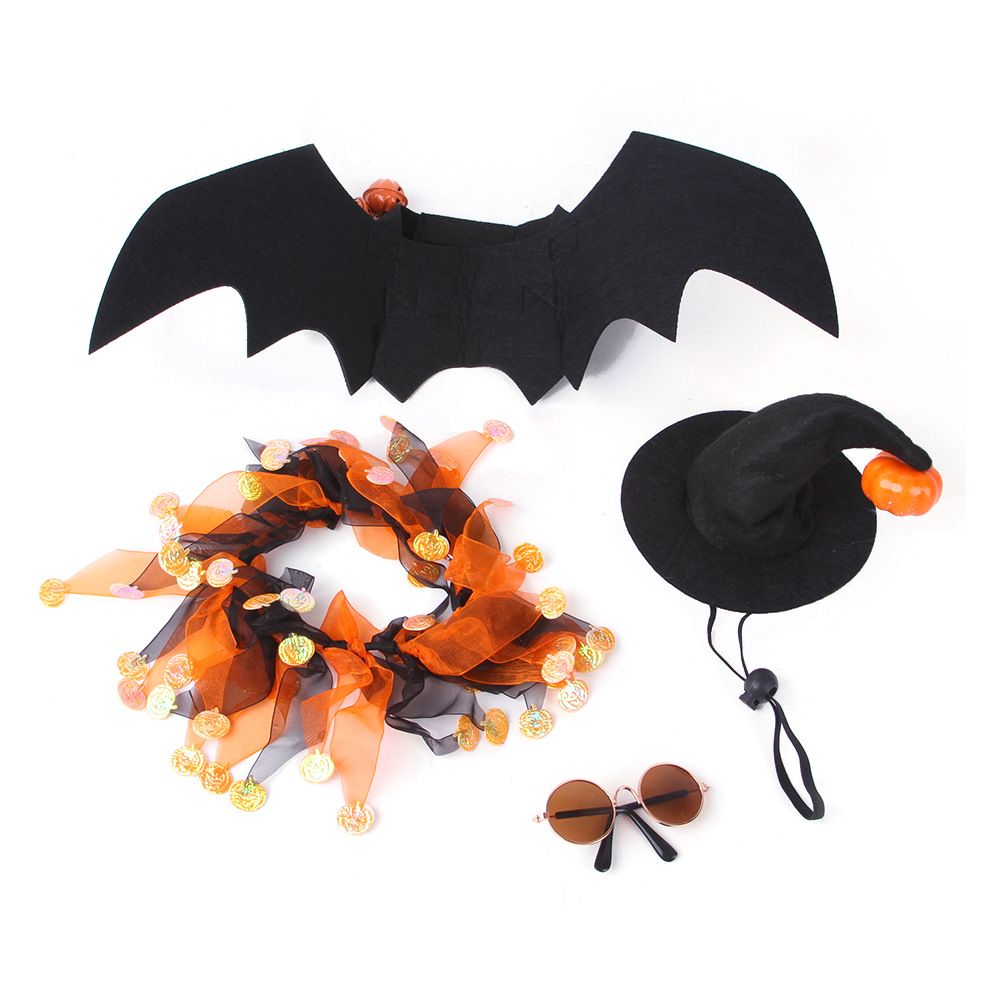 Neu Halloween Hut Und Schal Set Kürbis Glocke Katze Fledermaus Brust Harness_voghion.com