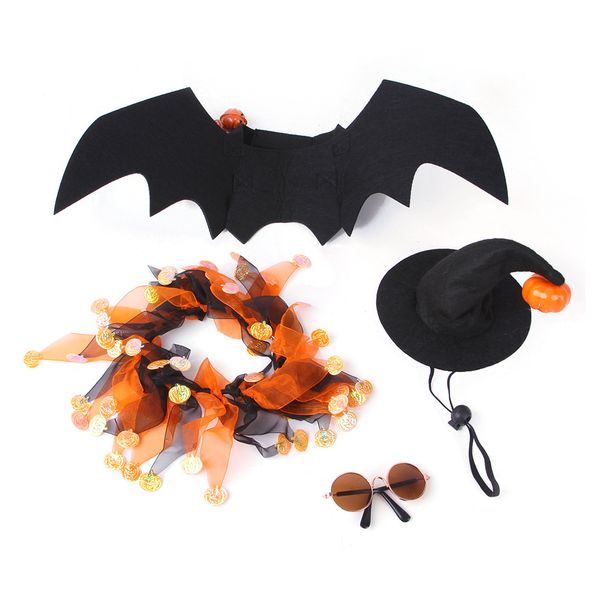 Neu Halloween Hut Und Schal Set Kürbis Glocke Katze Fledermaus Brust Harness_voghion.com