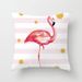 Modern minimalist cotton and linen pillowcase, geometric furniture upholstery, ultra-soft cushion with flamingo print cushion cover_voghion.com
