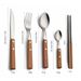 Stoviglie da esterno, set di coltelli e forchette in acciaio inossidabile, set di stoviglie da pranzo occidentali con manico in legno, portatile per bistecca da esterno_voghion.com