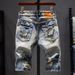 Herrenbekleidung Jeansshorts Herren Sommer dünne Arbeitskleidung 5-Punkt-Stretch Jugend Sommer zerrissen locker große Größe mittellange Hose Trend_voghion.com