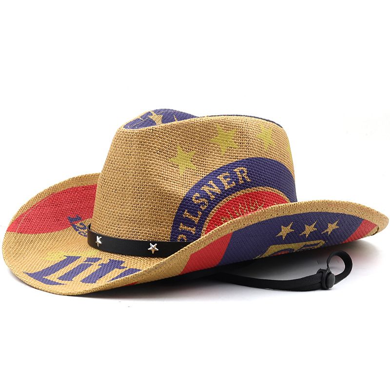 Amerikansk flagga västra Panama cowboy USA sjöman dans topp personlig grässtjärna jazzhatt_voghion.com