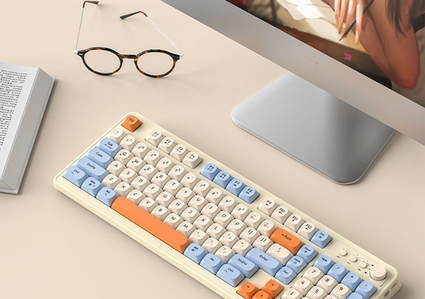 Forerunner V1 Wireless Bluetooth Dual-Mode Keyboard Mouse Silent Mechanical Feel Office Gaming High Aesthetic For Girls_voghion.com