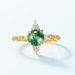 Anello retrò leggero di lusso verde muschio anello da donna in argento S925 intarsiato con erba d'acqua e agata moda tutto abbinato_voghion.com
