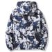 Couple’s Lightweight Down Jacket – 550FP White Goose Feather Hooded Coat With Floral Print (Machine-Washable, Blue/Black, M-3XL)_voghion.com
