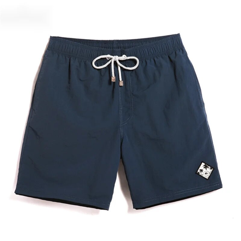 Gailang Summer Beach Trendy Solid Color Quick Drying Large Size Loose Casual Shorts Army Green Blue Men's Flat Corner_voghion.com