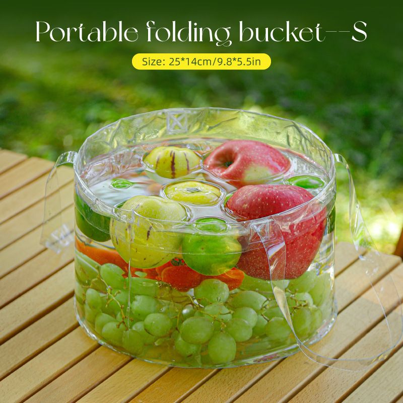 Collapsible Water Bucket For Camping - Large Capacity Portable Water Container With Handle_voghion.com