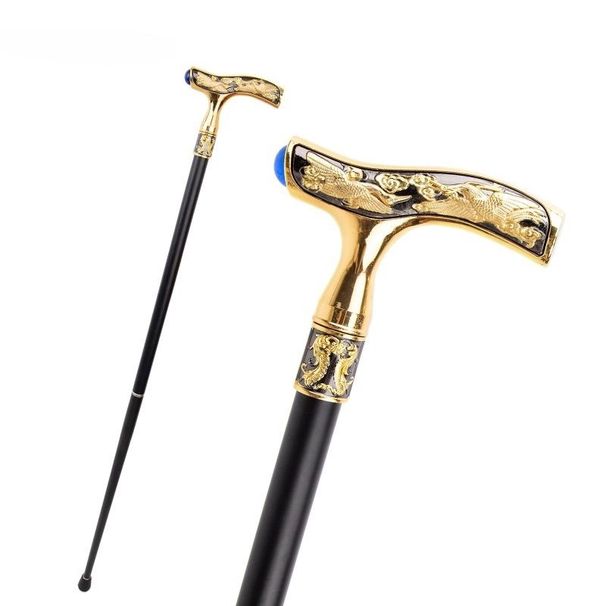 Crane Walking Cane Blå Ädelsten Mode Dekorativ Walking Stick Gentleman Elegant Cosplay Cane Knob Crosier 93cm_voghion.com