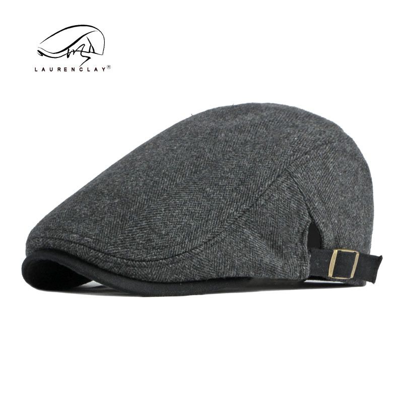 Hats men's and women's autumn and winter berets men's retro art casual all-matching front hat and velvet cap_voghion.com